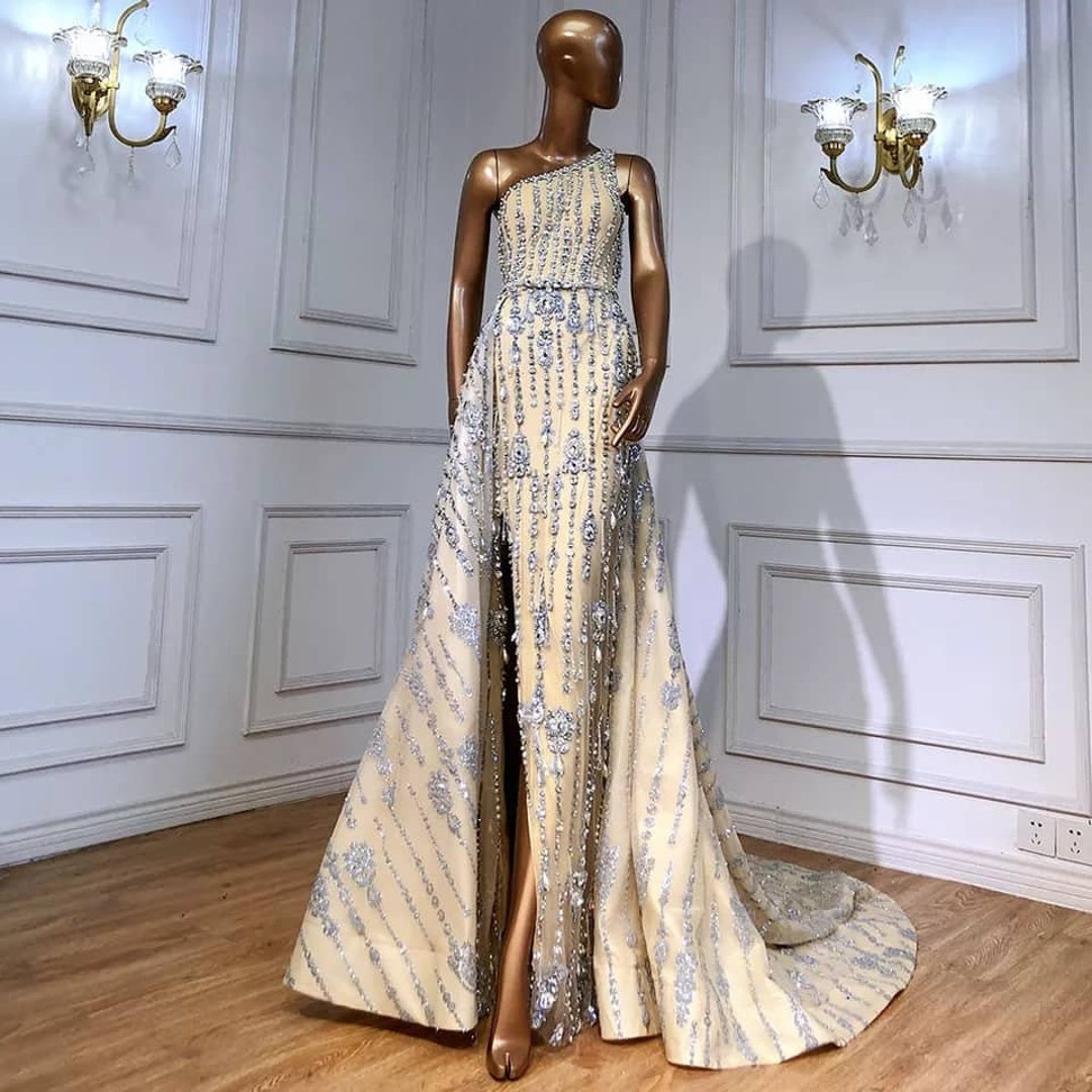 Haute Couture Crystal Beaded Dress Swarovski Wedding Dress Etsy