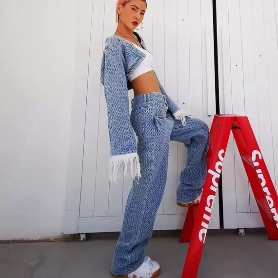 Jean Jacket Baggy Jeans Set Denim 