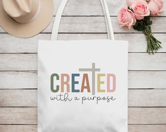 Erstellt mit einem Zweck Christian Tragetasche, Glaube Geschenk