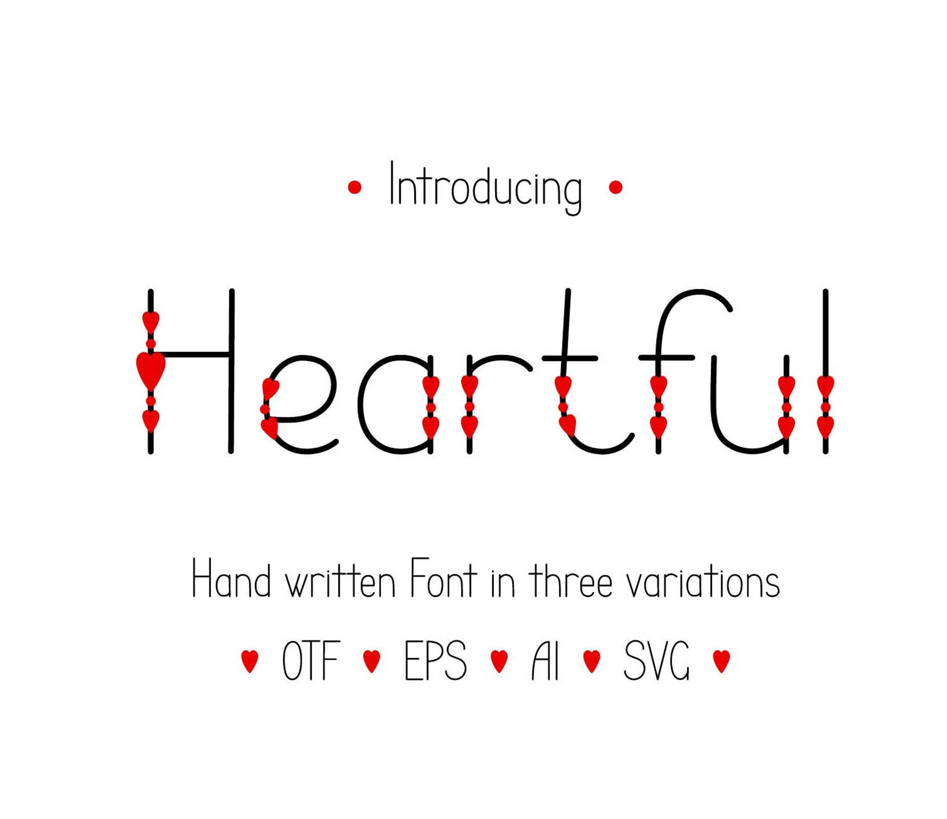Heartful Font, Letters Decorated With Hearts, St Valentine, Love ...