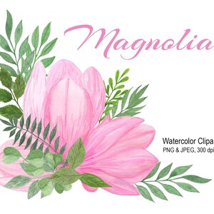 Magnolia Flower sublimation watercolor bouquet, Magnolia floral clipart, Magnolia Arrangement PNG, Watercolor flowers, Magnolia sublimation
