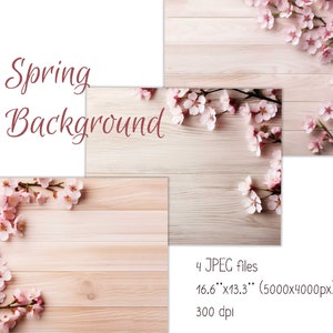 Pink Sakura Blooming Branch Background flatlay mockup, Floral Background, Cherry Blossom Flatlay