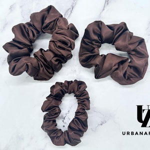 Silky Brown Satin Scrunchies| Silk Scrunchies| Hair Accessories| Ponytail Scrunchies |Handmade Scrunchies