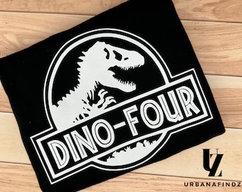 Dino Four T-Rex 4th Birthday Shirt - Jurassic Theme