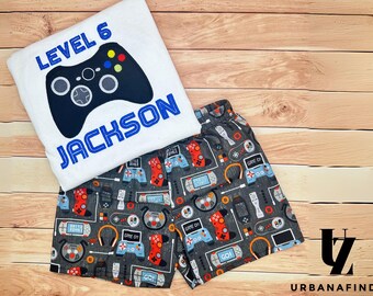 Personalized Video Game Level Up Embroidered Gaming Shirt-Gamer Gifts-Birthday Shirt