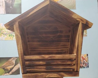 5/8" Thick Pine Dove House w/Torched Finish. Sealed and Waterproofed.