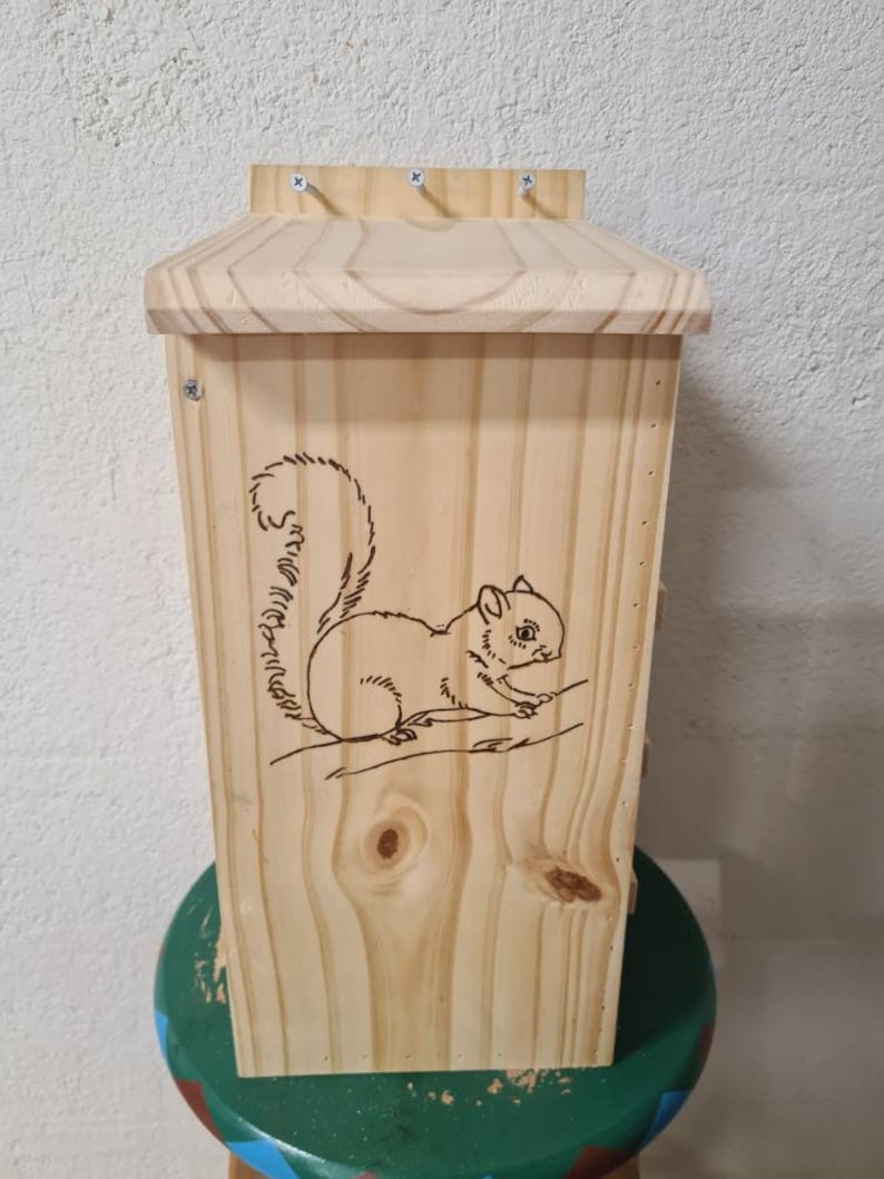 Beautiful Handmade Squirrel House Thick WoodSealer for image 1