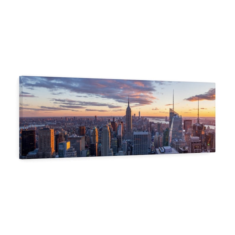 New York City Skyline Canvas NYC Panoramic Photo Print City Etsy
