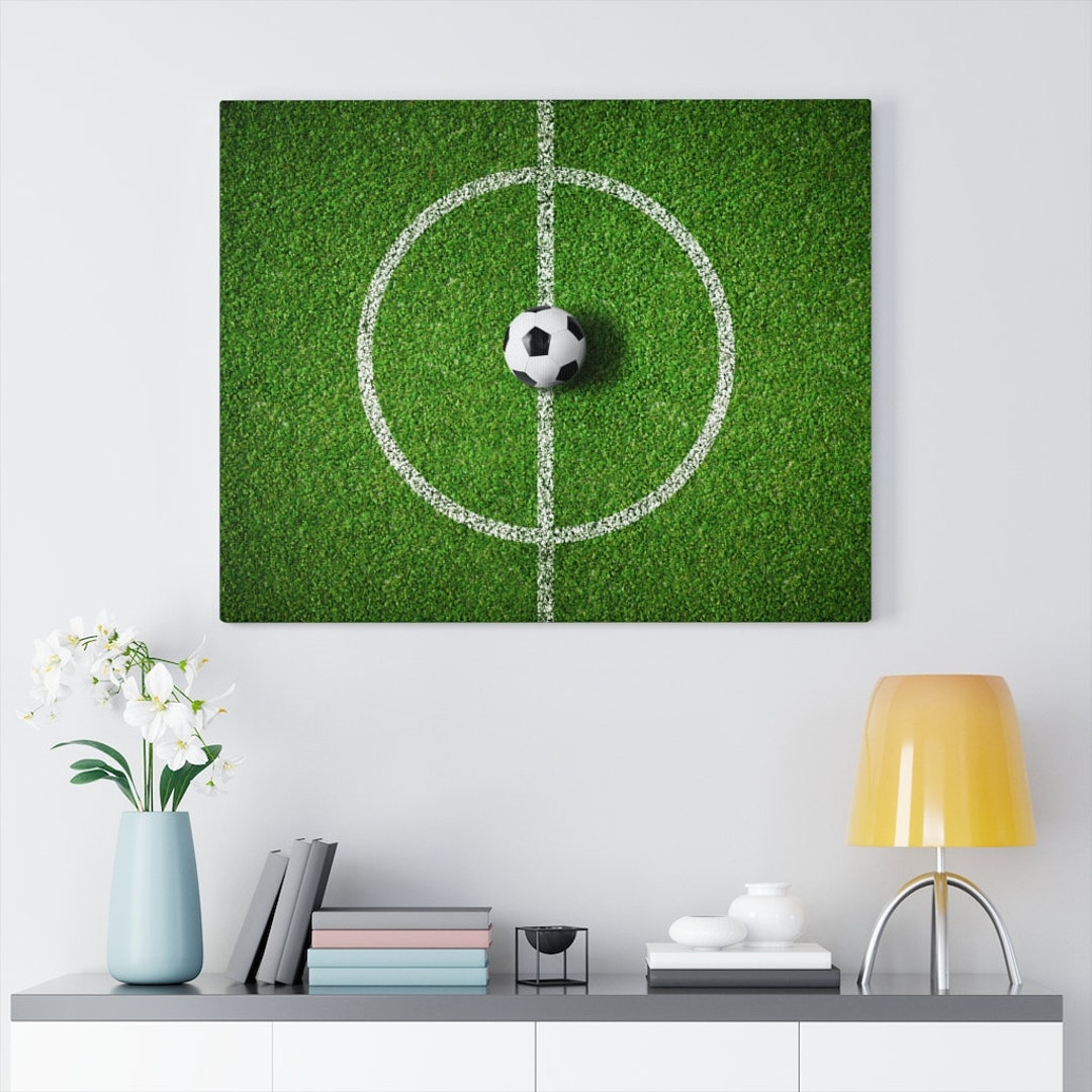 Soccer Field Canvas / Poster, Soccer Wall Decor, Sports Home Decor, Athletic Wall Art, Kids Room