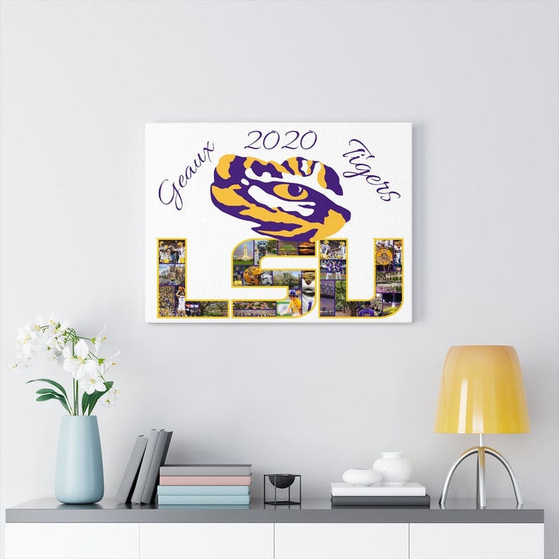 LSU Custom Photo Collage Canvas Print LSU Tigers Wall Art | Etsy