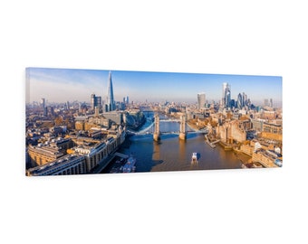 London Canvas Pano Print, Décoration intérieure, Mobilier de salon, Art mural sur toile, Photos et Paitings, Pendaison de crémaillère , Cadeaux