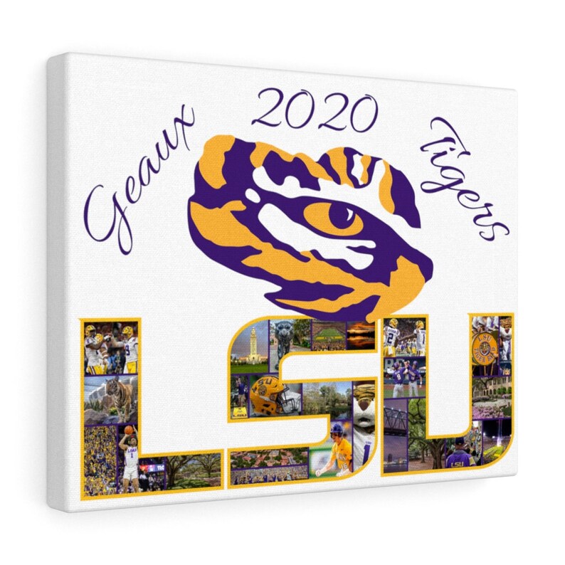 LSU Custom Photo Collage Canvas Print LSU Tigers Wall Art | Etsy