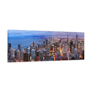 Chicago Skyline Panoramic Canvas Pano Print, Chicago Illinois, Gifts