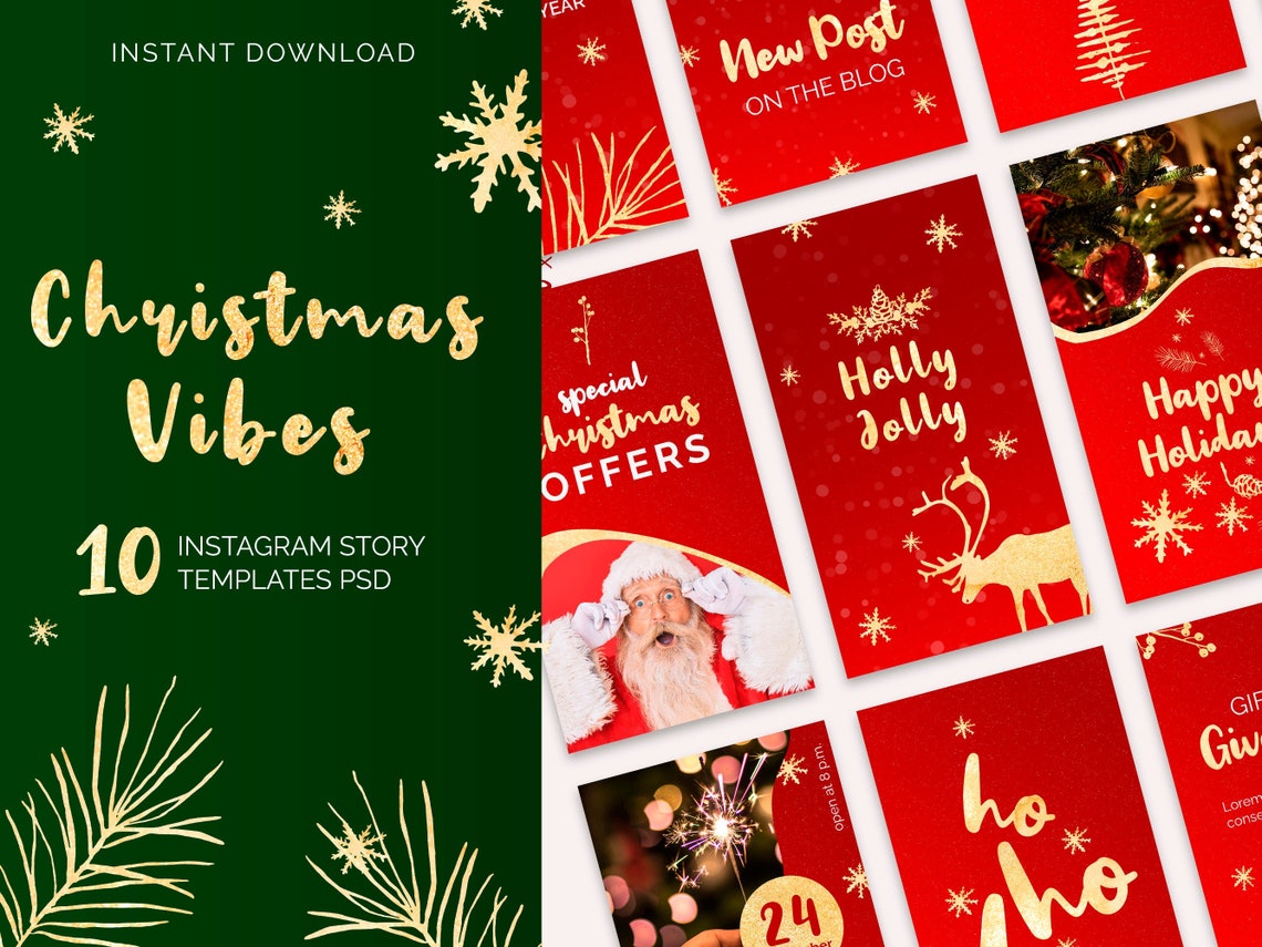 Christmas Instagram story templates Holiday Instagram Stories Etsy