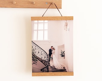 Fabric Wedding Photo Wall Hanging, 2nd Wedding Anniversary Cotton Gift, Gift for Husband, Gift for Wife, Wedding Day Photo Wall Print