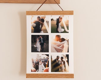 Tapiz de tela para fotos de boda, regalo de algodón para el segundo aniversario de bodas, regalo para el esposo, regalo para la esposa, collage de fotos del día de la boda.