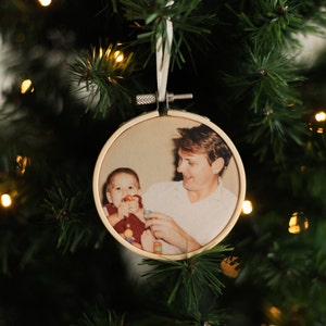 Remembrance Photo Christmas Tree Decoration, Remembrance Embroidery Hoop, Remembering Loved Ones Ornament