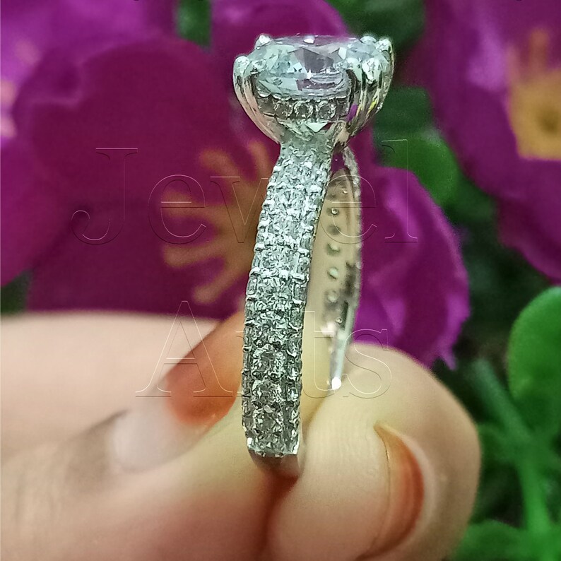 2.85ct Round Cut Bridal Wedding Ring Simulated Diamond Etsy