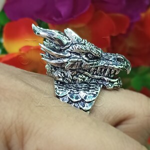 Mens Engagement Ring Dragon Ring Sterling Silver Solid - Etsy