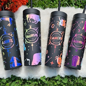 Star Sign Zodiac Tumbler | Gemini Coffee Cup | Taurus Cup | Aries Gift | Cancer Drink Cup | Zodiac Tumbler | Gift for her | Birthday Gift