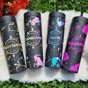 Star Sign Zodiac Tumbler | Aquarius Coffee Cup | Capricorn Cup | Pisces Gift| Sagittarius Cup| Zodiac Tumbler | Gift for her | Birthday Gift