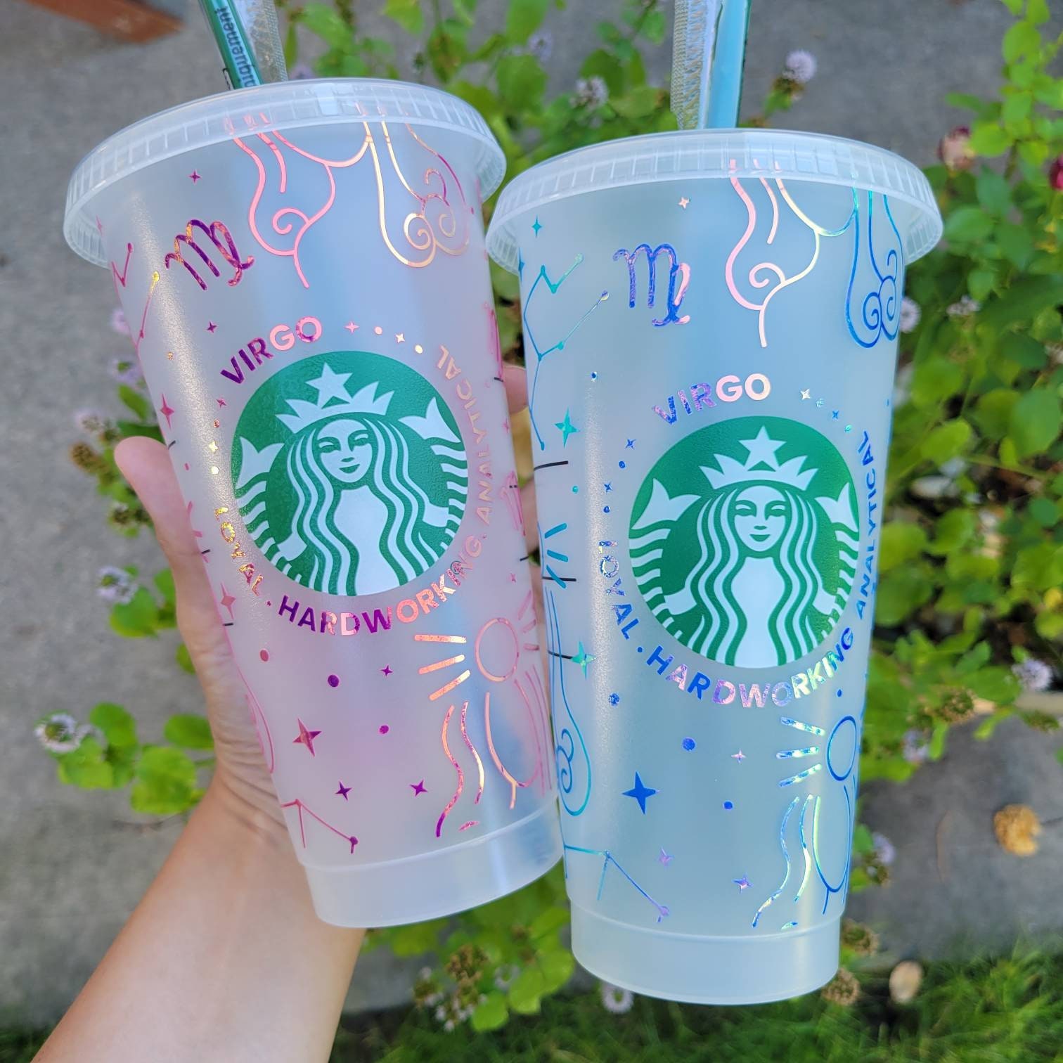 Starbucks Snowglobe Tumbler / Hearts & Purple Glitter 