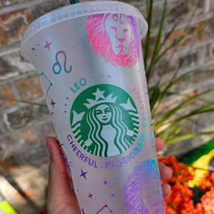 LEO Zodiac Sign Cold Cup | Star Sign Cup | Zodiac | LEO Coffee Cup |  Personalized Gift | Iced Coffee Tumbler | Birthday Gift | Gift for Her
