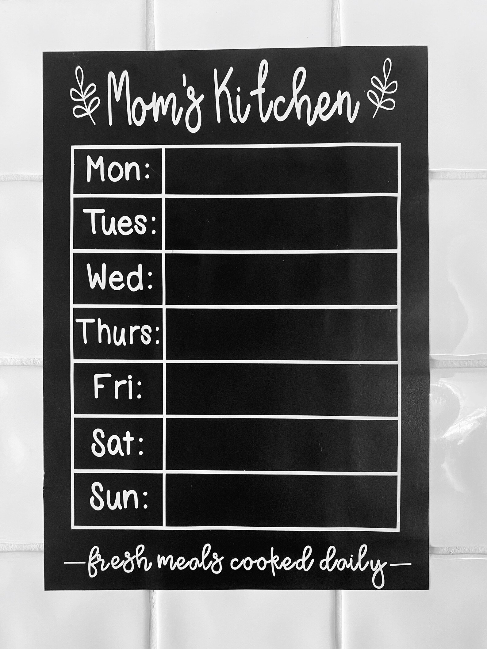 A4 Chalkboard Vinyl Weekly Meal Planner con Chalk Pen para Etsy