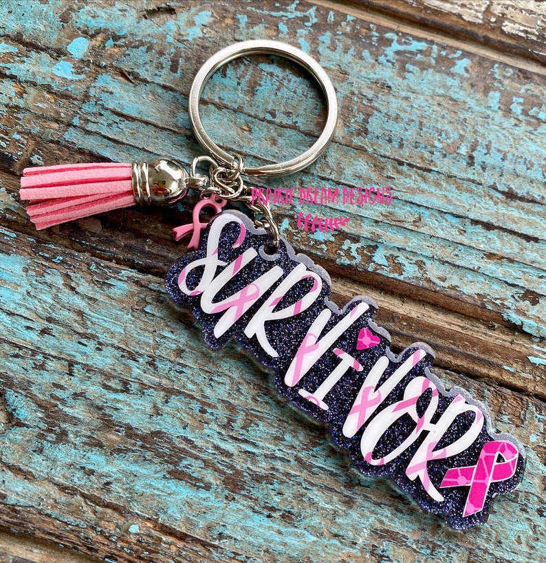 Survivor Keychain Breast Cancer Keychain Breast Cancer Awareness Breast Cancer Survivor Keychain Pink Ribbon Breast Cancer gifts