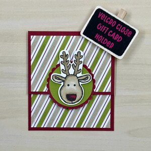 Handmade Christmas Gift Card Holder-set of 6, Reindeer Face Money Holder, Stocking Stuffer, Gift Packaging