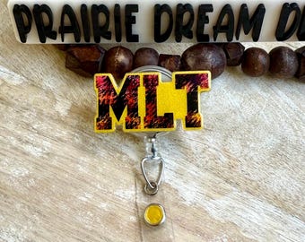 MLT Lab Badge Reel, Medical Laboratory Technician, National Lab Week Gift,  Nontoxic/Epoxy Free