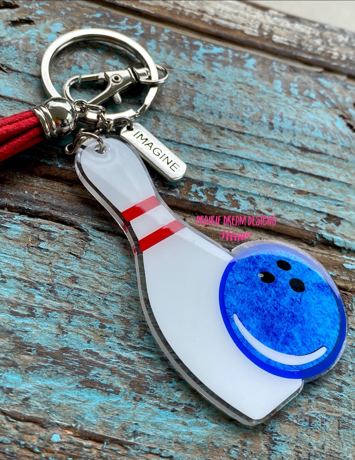 Bowling Keychain Bowling Pin Keychain Bowling Pin and Ball Etsy