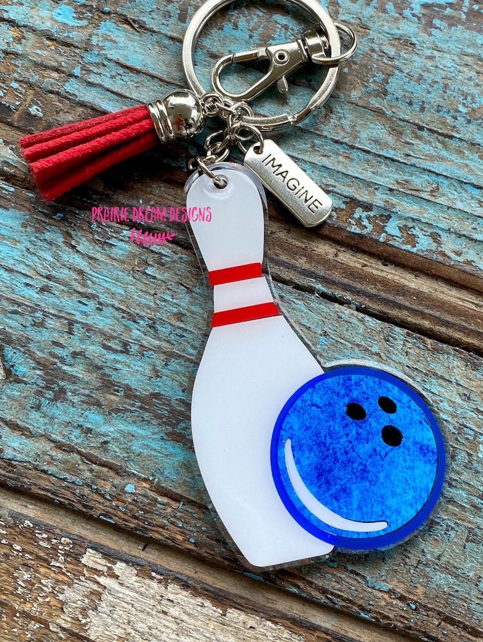 Bowling Keychain Bowling Pin Keychain Bowling Pin and Ball Etsy