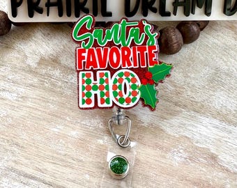 Porta credencial acrílico "El favorito de Santa": Porta credencial navideño