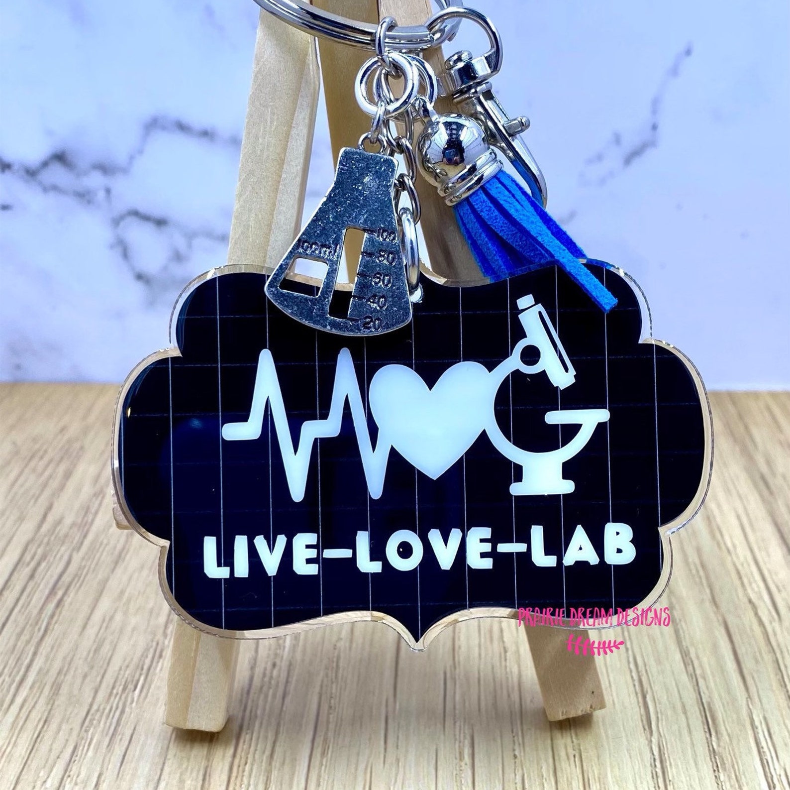 Lab Week Gift Live Love Lab Keychain Lab Bag Tag Science Etsy