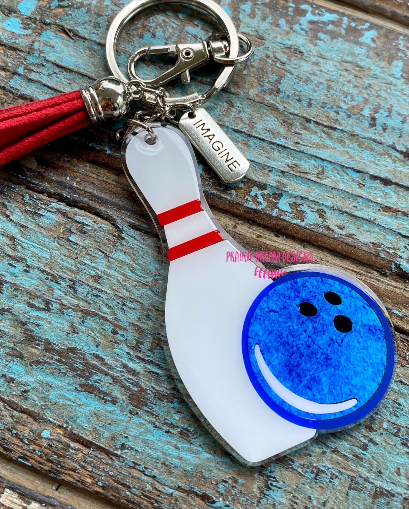 Bowling Keychain Bowling Pin Keychain Bowling Pin and Ball Etsy
