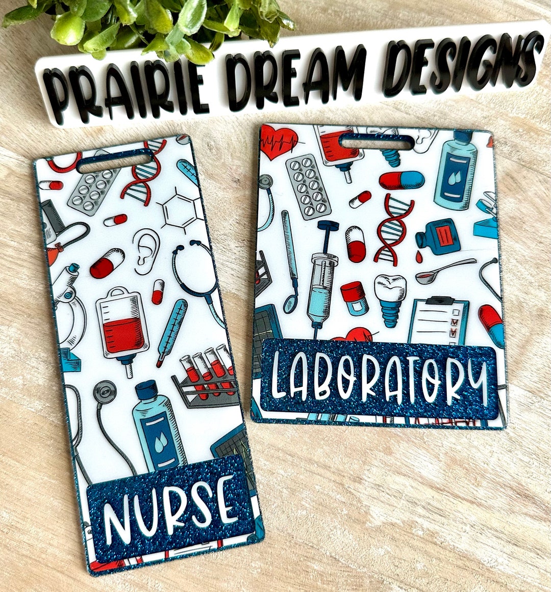 Lab Badge Buddy, Medical Print Badge Buddy, MLT, MLS, Phlebotomist, Lab