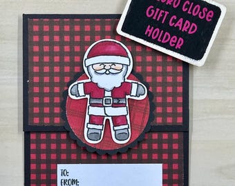 Juego de porta tarjetas de regalo de Papá Noel hecho a mano (cantidad 3): porta billetes navideño