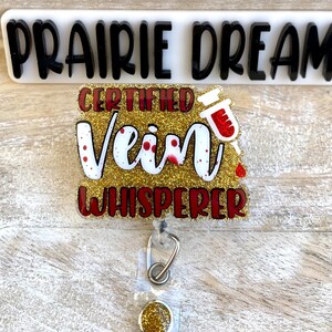 Vein Whisperer Phlebotomist Badge Reel, Lab Week Gift