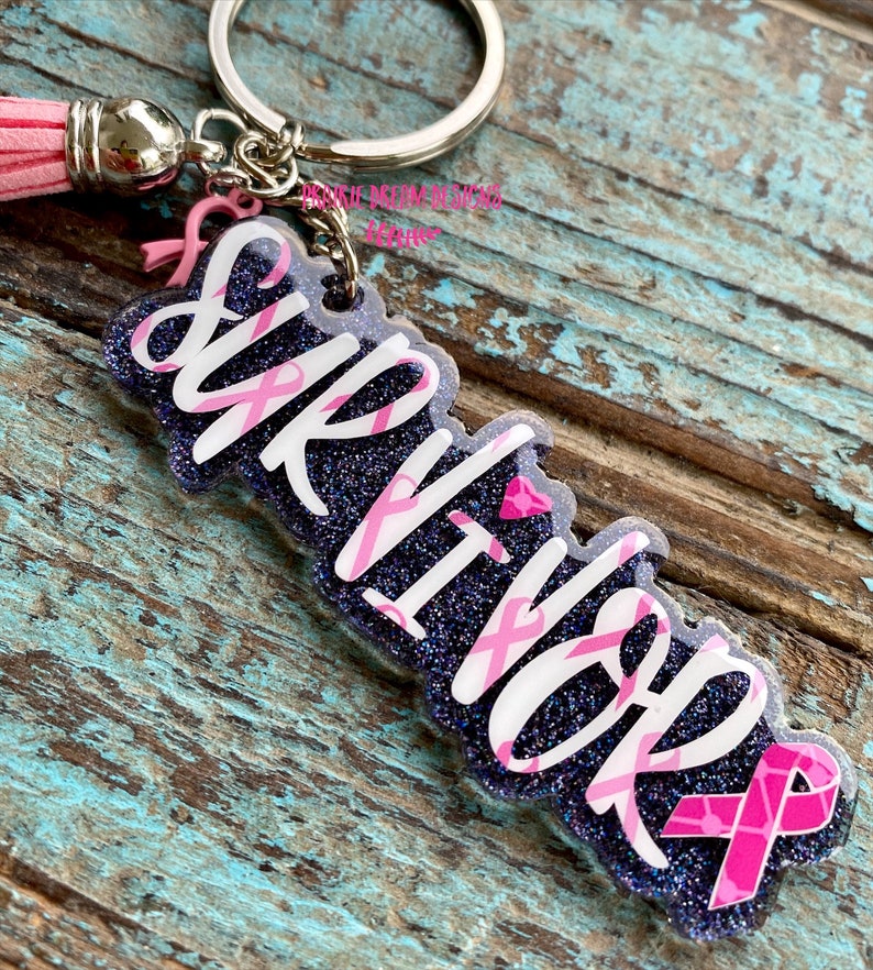 Survivor Keychain Breast Cancer Keychain Breast Cancer Awareness Breast Cancer Survivor Keychain Pink Ribbon Breast Cancer gifts