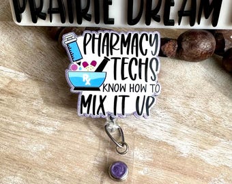 Carrete de insignias de técnico de farmacia: Sellador no tóxico con brillo lila