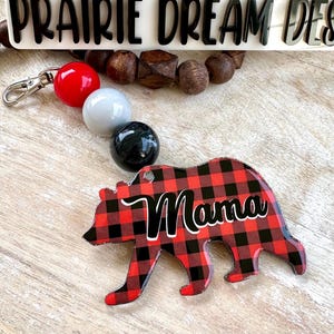 Bear Keychain, Mama Bear, Mother&#39;s Day Gift, Acrylic Keychain gifts