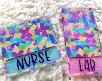 LAB Badge Buddy Black Chemistry Themed Horizontal Badge - Etsy