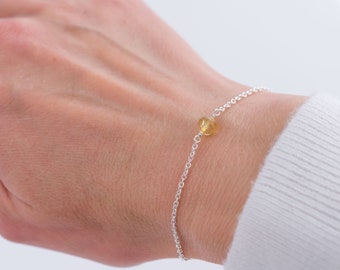 Citrine Bracelet, Sterling Silver Bracelet, Natural Gemstone Jewelry, Bracelet for Women, Christmas Gift