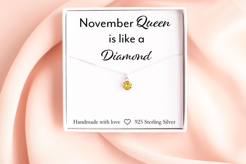 Necklace For Her Gift For Her Light Topaz Necklace November Birthstone Necklace November Birthday Gift Birthday Gift Idea