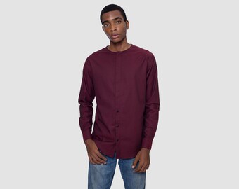 Mens Collarless Shirts - Etsy Australia