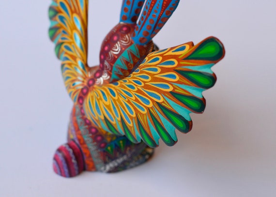 わ*ー様 ジャンク品！bunny firebird ブルー ソリッドボディ エレ Rabbit With Wings Alebrije - Oaxaca Woodcarving by Zeny Fuentes