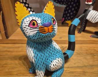メキシコ アレブリヘ ネコ ブルー nadaメキシコインテリア雑貨