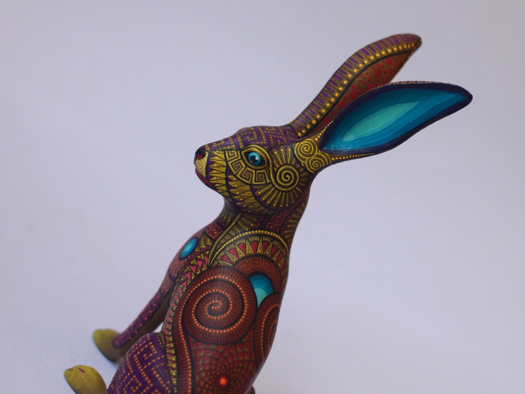 Rabbit From Zapotec Calendar Collection Alebrije Oaxaca Woodcarving by