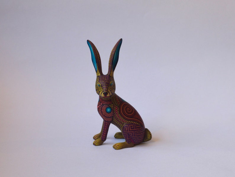 Rabbit From Zapotec Calendar Collection Alebrije Oaxaca Woodcarving by